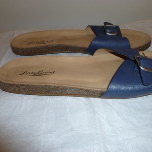 Lucky Brand Sandals 7 M NEW Navy Blue Slip on Slides